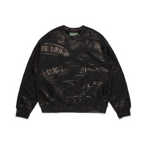 Denim Tears ADG Banner Print Crewneck Black