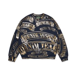 Denim Tears ADG Banner Print Crewneck Navy