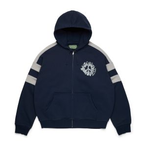 Denim Tears Denim U Paneled Zip Hoodie Navy