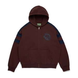 Denim Tears Denim U Paneled Zip Hoodie Brown