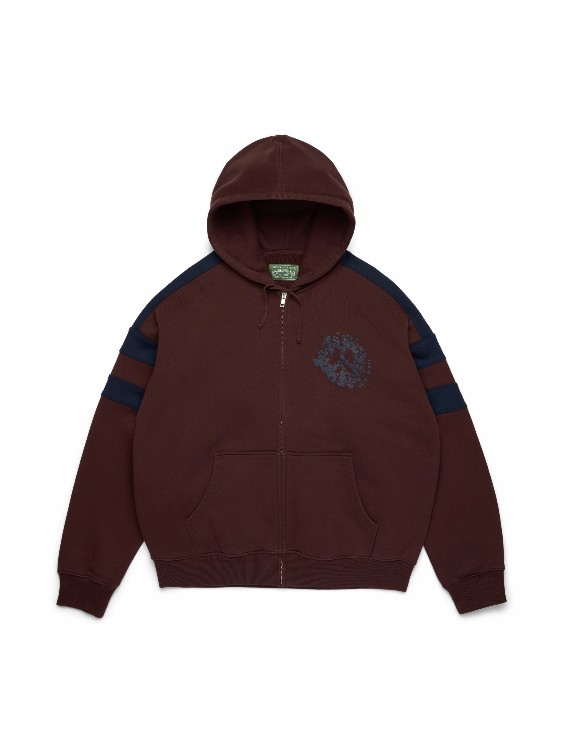 Denim Tears Denim U Paneled Zip Hoodie Brown