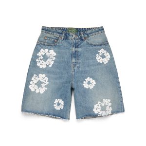 Denim Tears Light Wash Cotton Wreath Denim Short