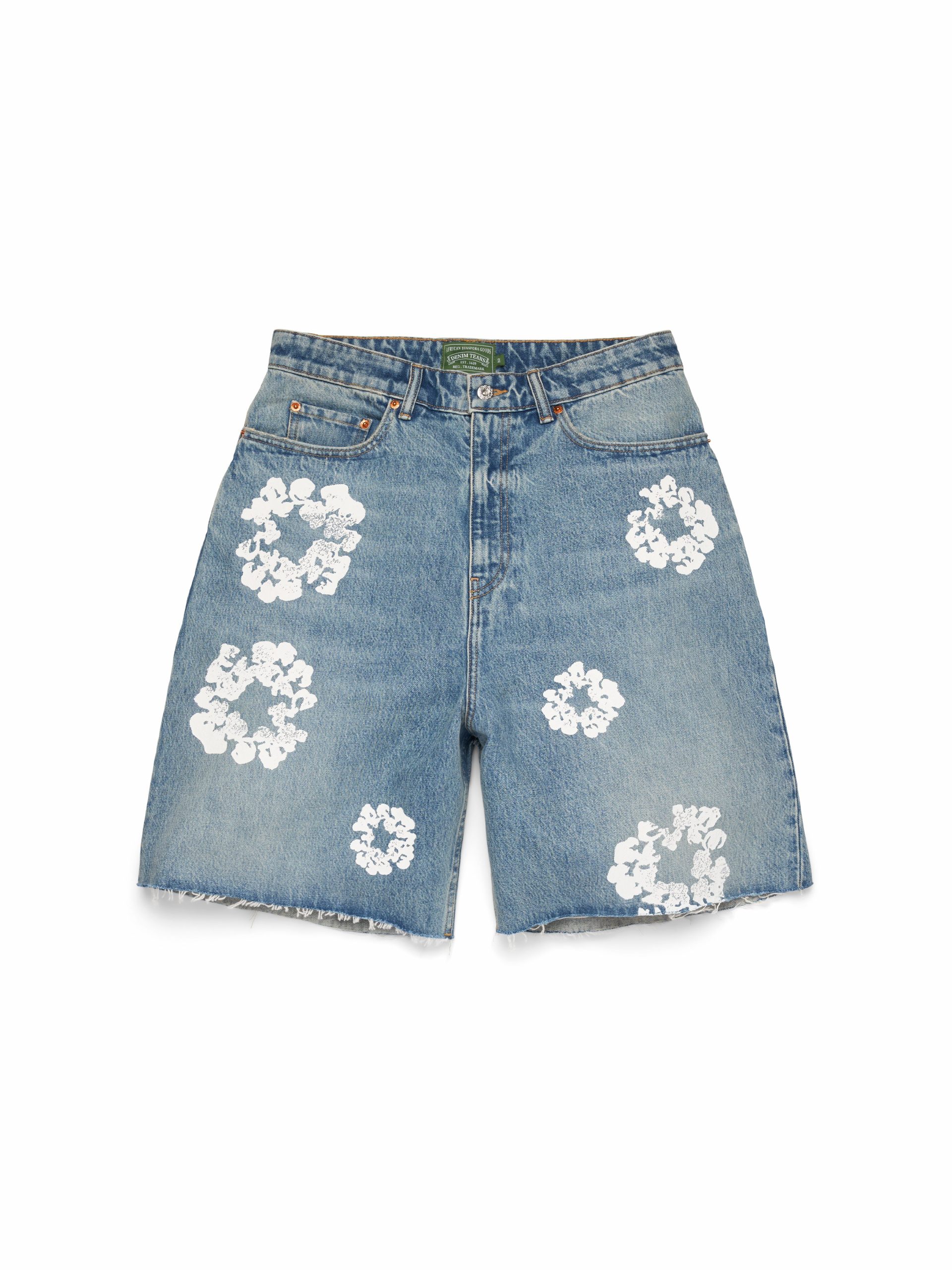Denim Tears Light Wash Cotton Wreath Denim Short
