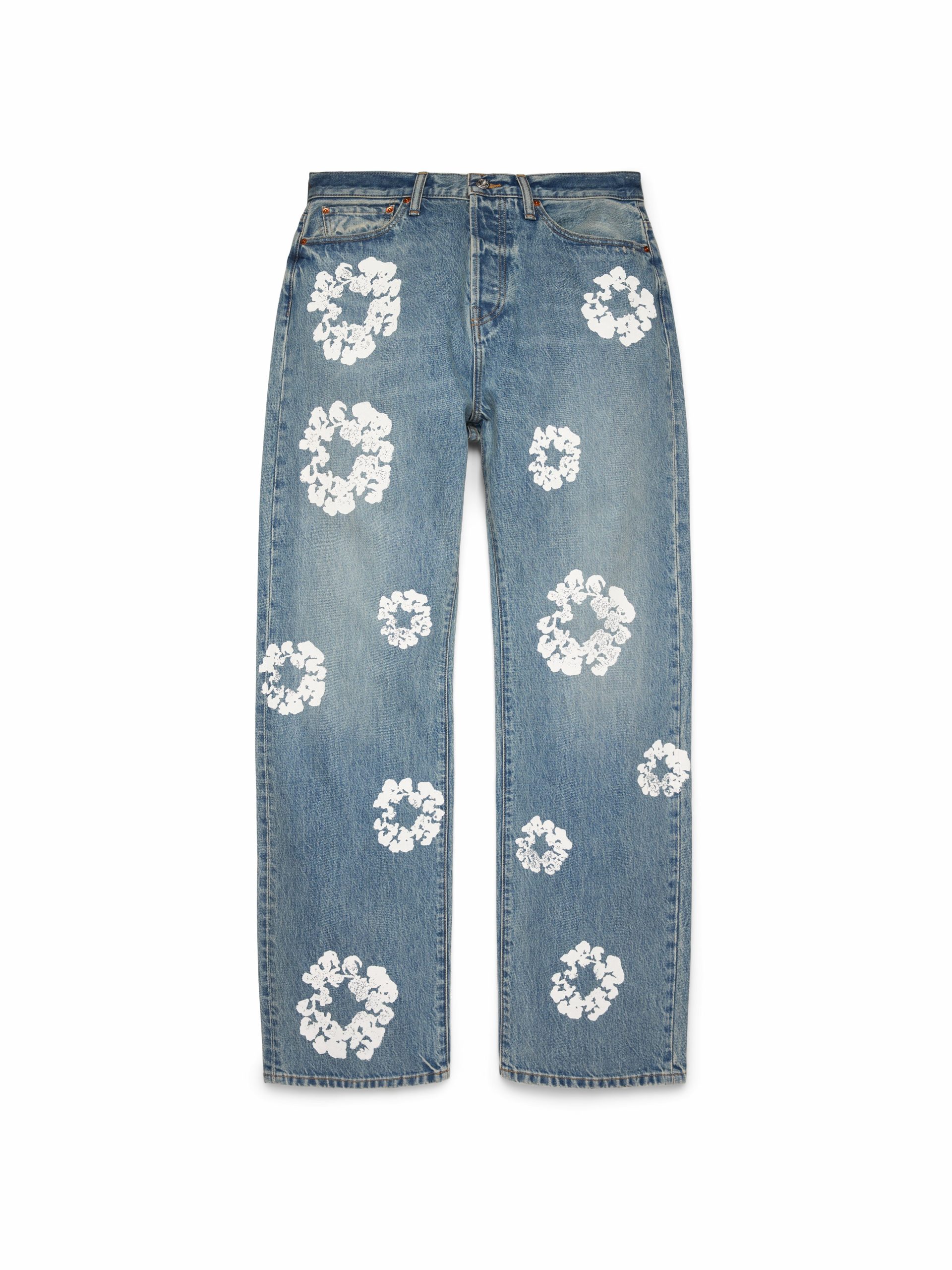 Denim Tears Baggy Cotton Wreath Denim Pant Light Wash