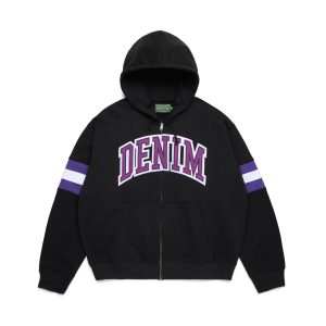Denim Tears DT Stripe Zip Hoodie Black