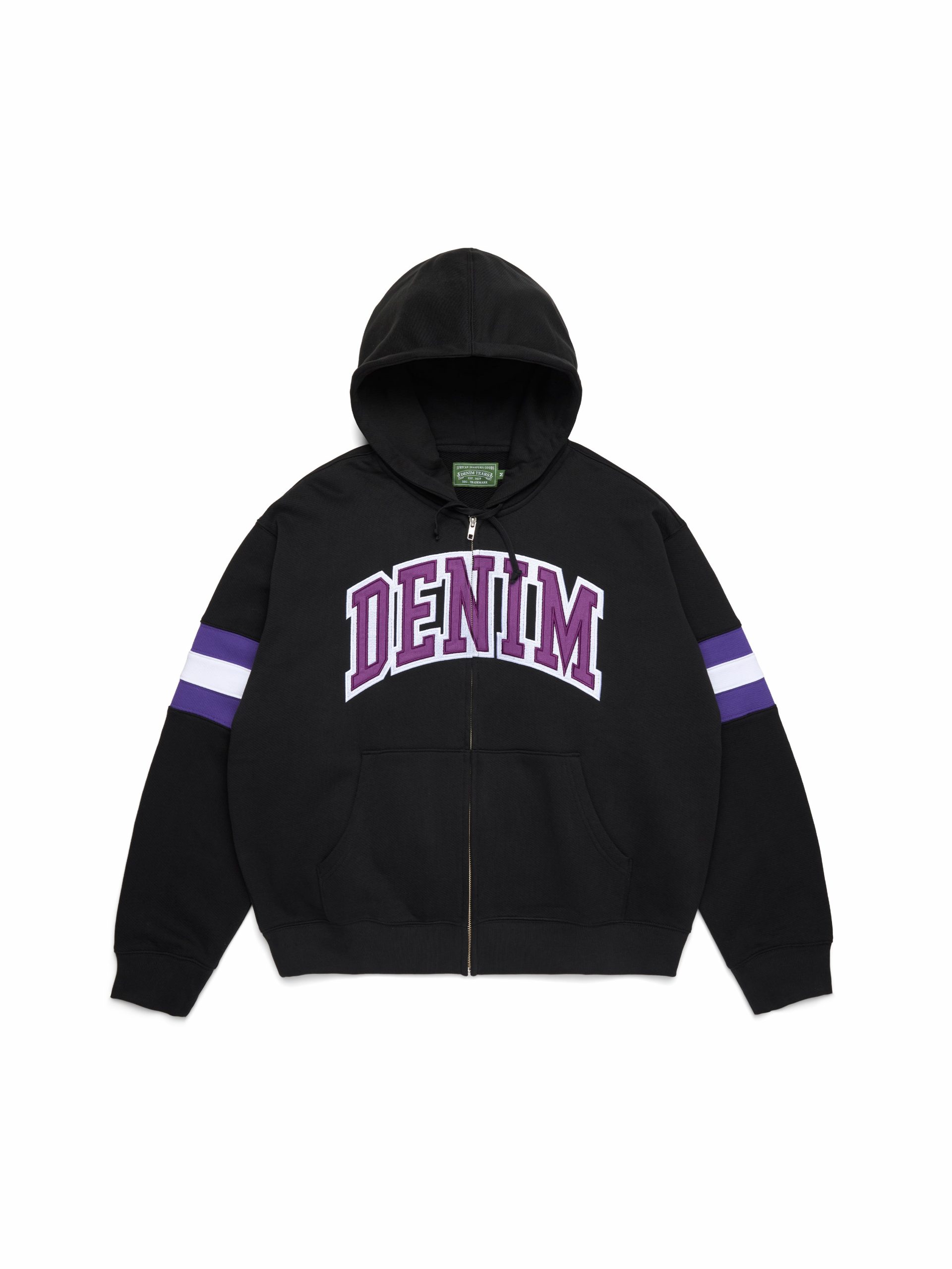 Denim Tears DT Stripe Zip Hoodie Black