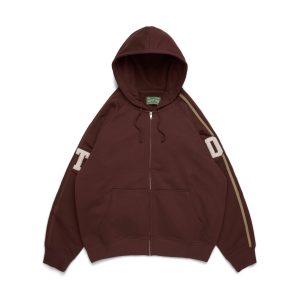 Denim Tears DT Chenille Patch Zip Hoodie Brown