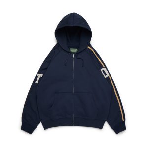 Denim Tears DT Chenille Patch Zip Hoodie Blue