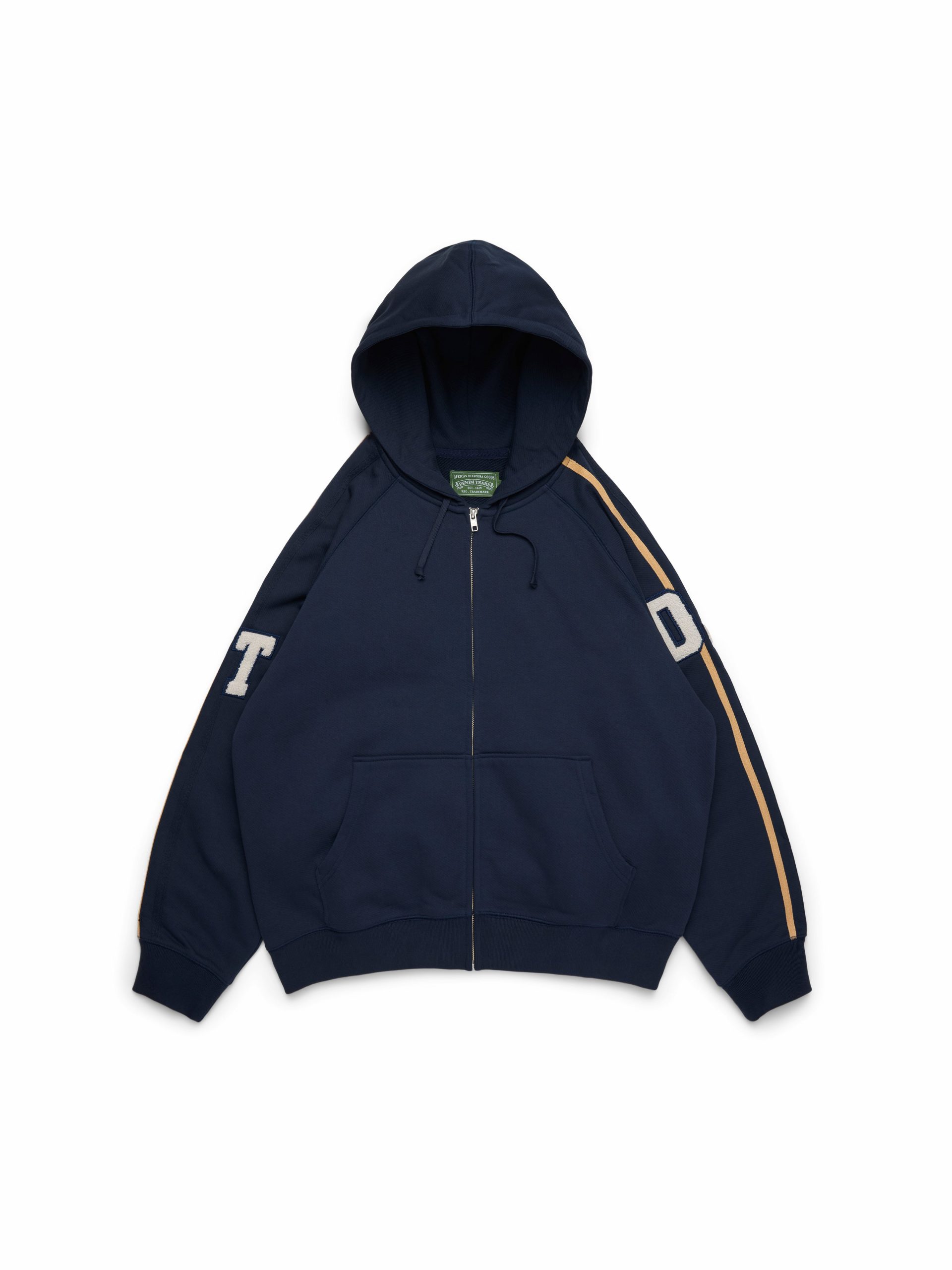 Denim Tears DT Chenille Patch Zip Hoodie Blue