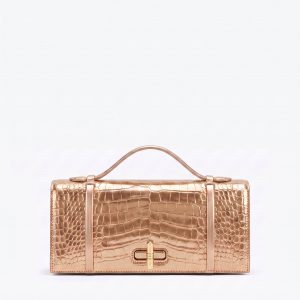 Malone Souliers May Gold Embossed Leather Clutch Bag