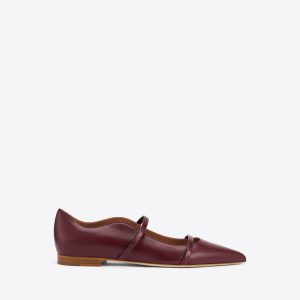 Malone Souliers Maureen Red Leather Flat Pumps
