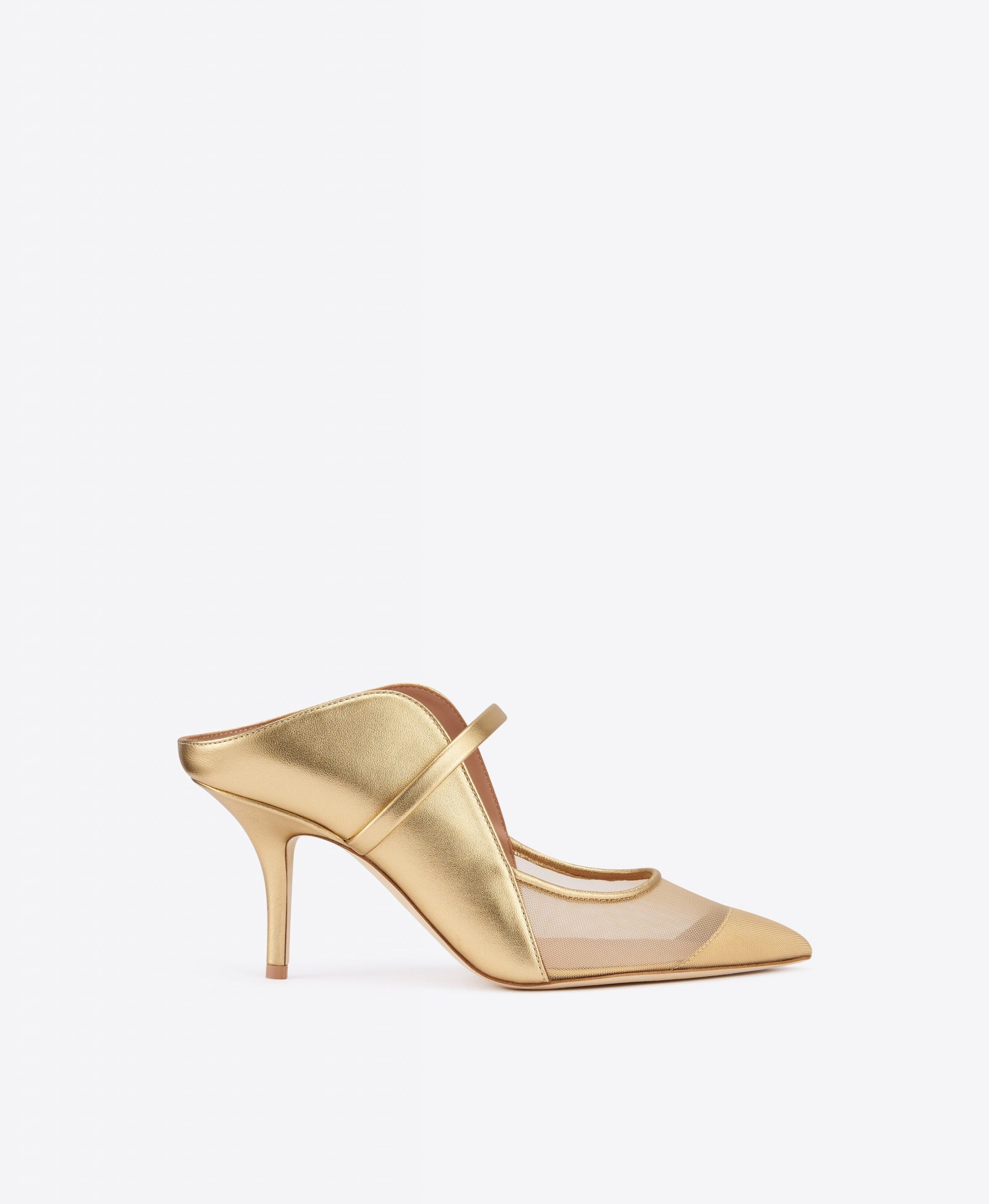 Malone Souliers Maureen Arc 70 Gold Leather Mules