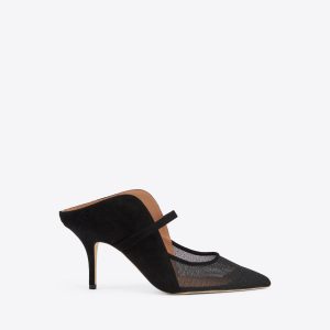 Malone Souliers Maureen Arc 70 Black Suede Mules
