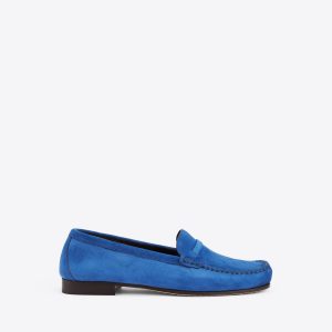 Malone Souliers Knightsbridge Blue Suede Loafers