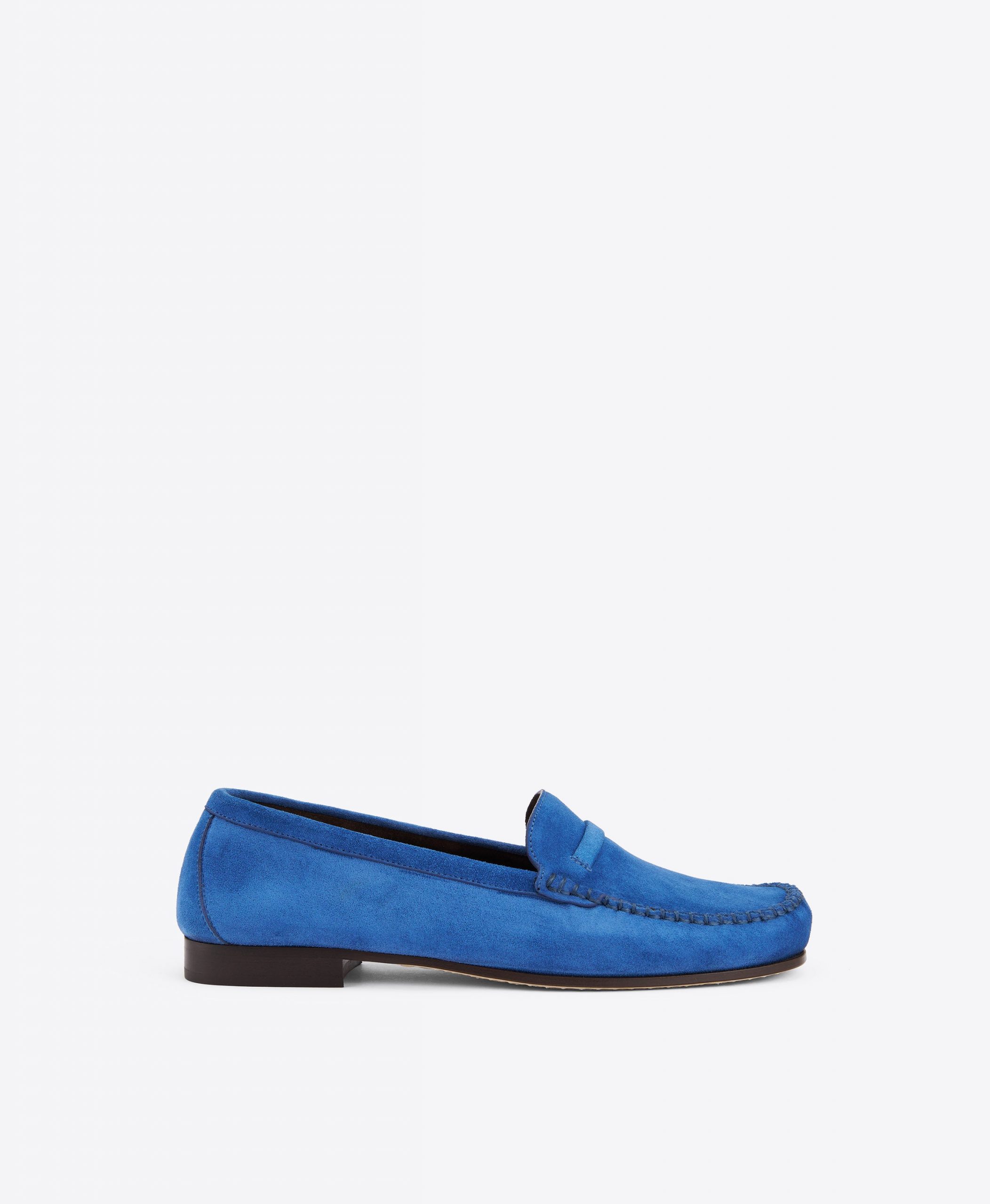 Malone Souliers Knightsbridge Blue Suede Loafers