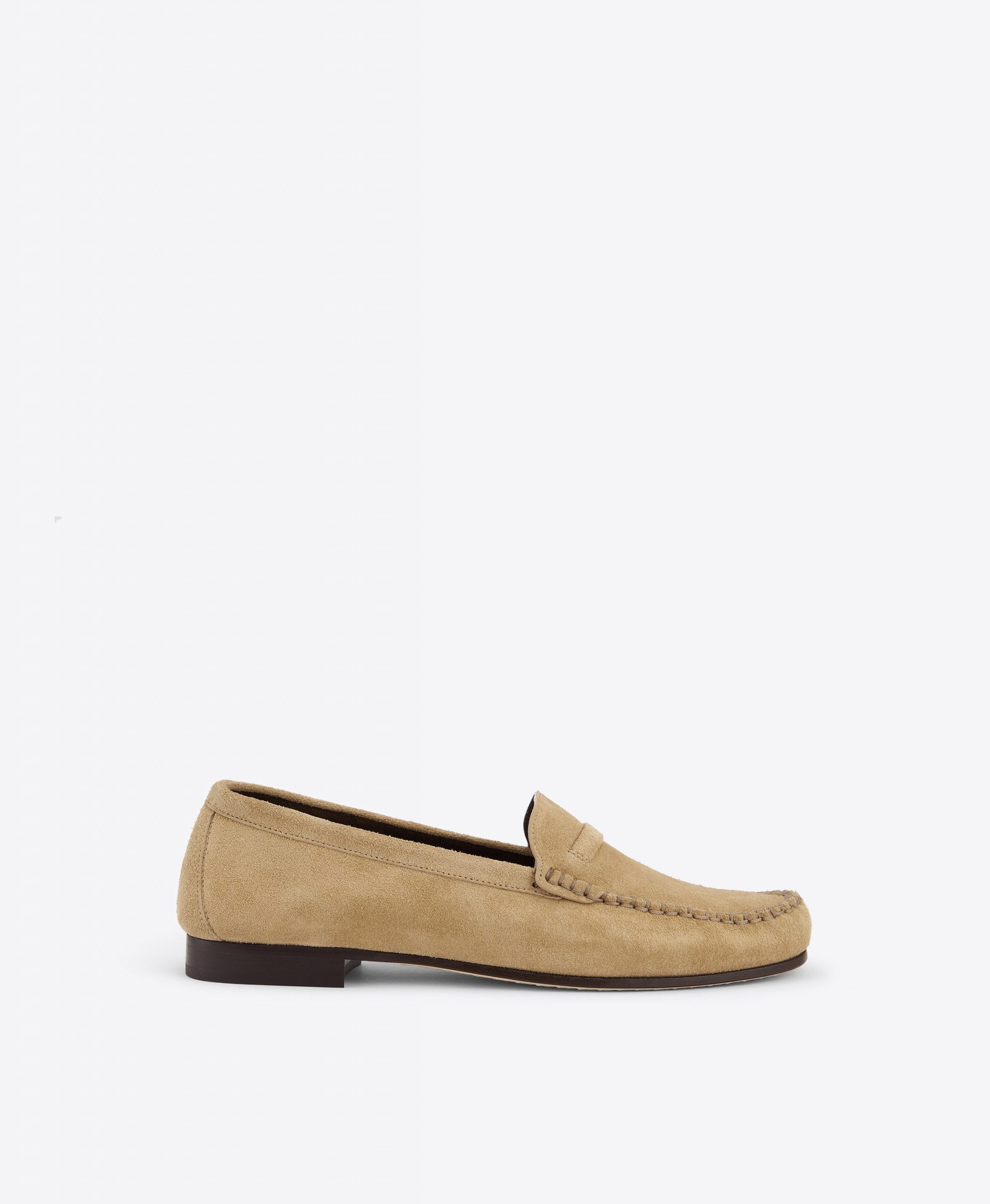Malone Souliers Knightsbridge Beige Suede Loafers
