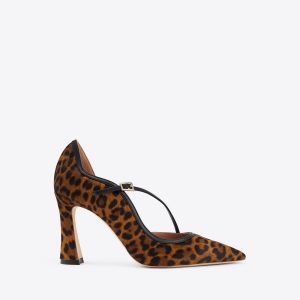 Malone Souliers Bettina 90 Leopard-print Calf Hair Pumps