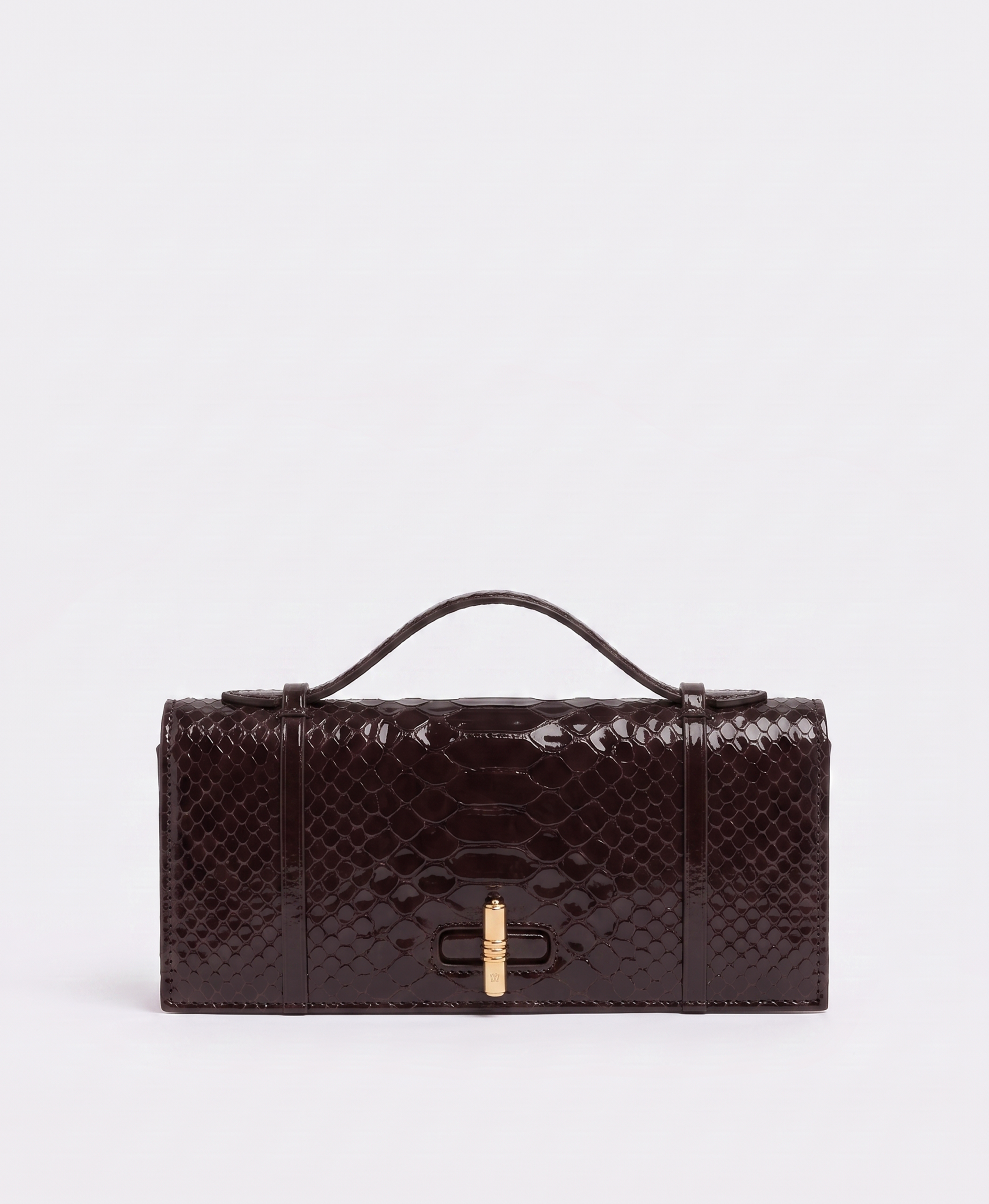 Malone Souliers May Dark Brown Embossed Leather Clutch Bag