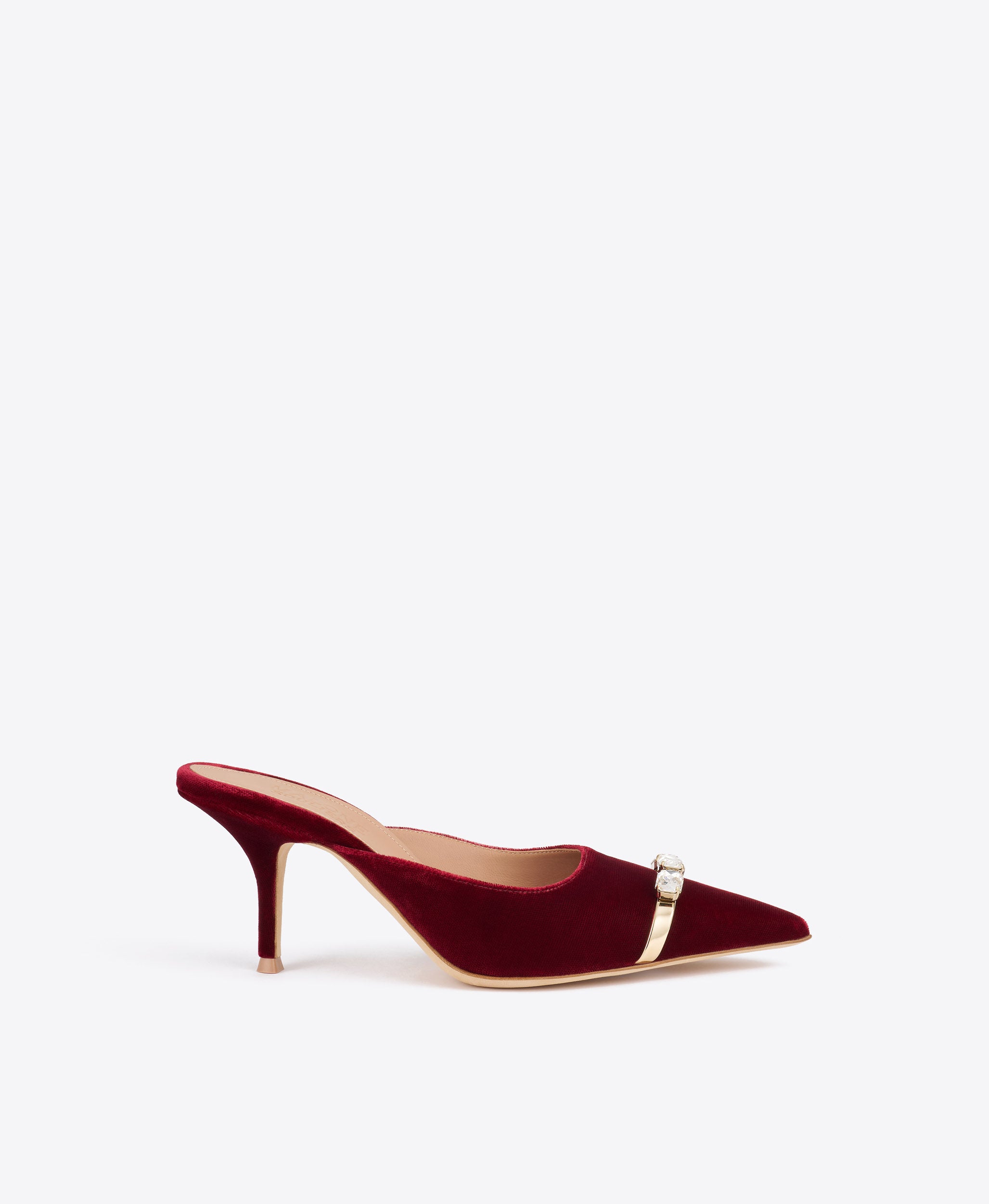 Malone Souliers Halo 70 Burgundy Velvet Mules