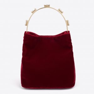 Malone Souliers Halo Burgundy Satin Velvet Bag