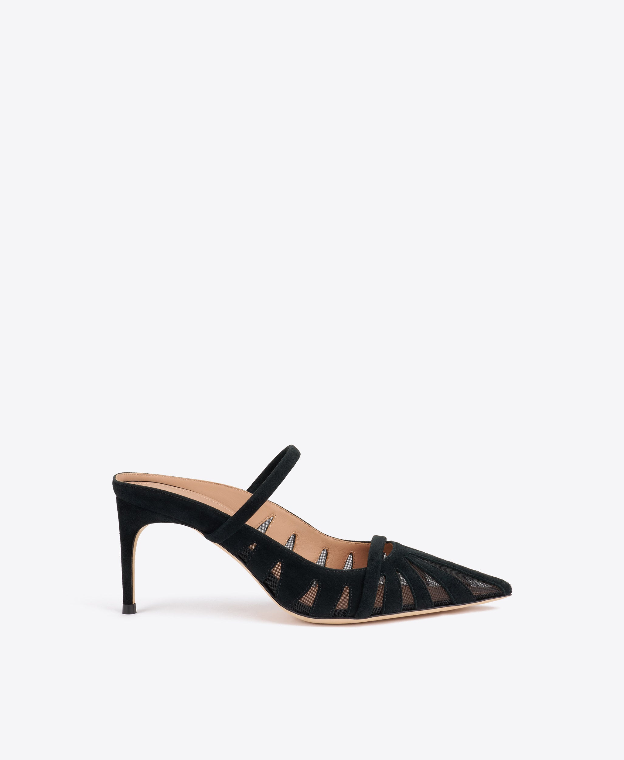 Malone Souliers Aurora 70 Black Suede Mules