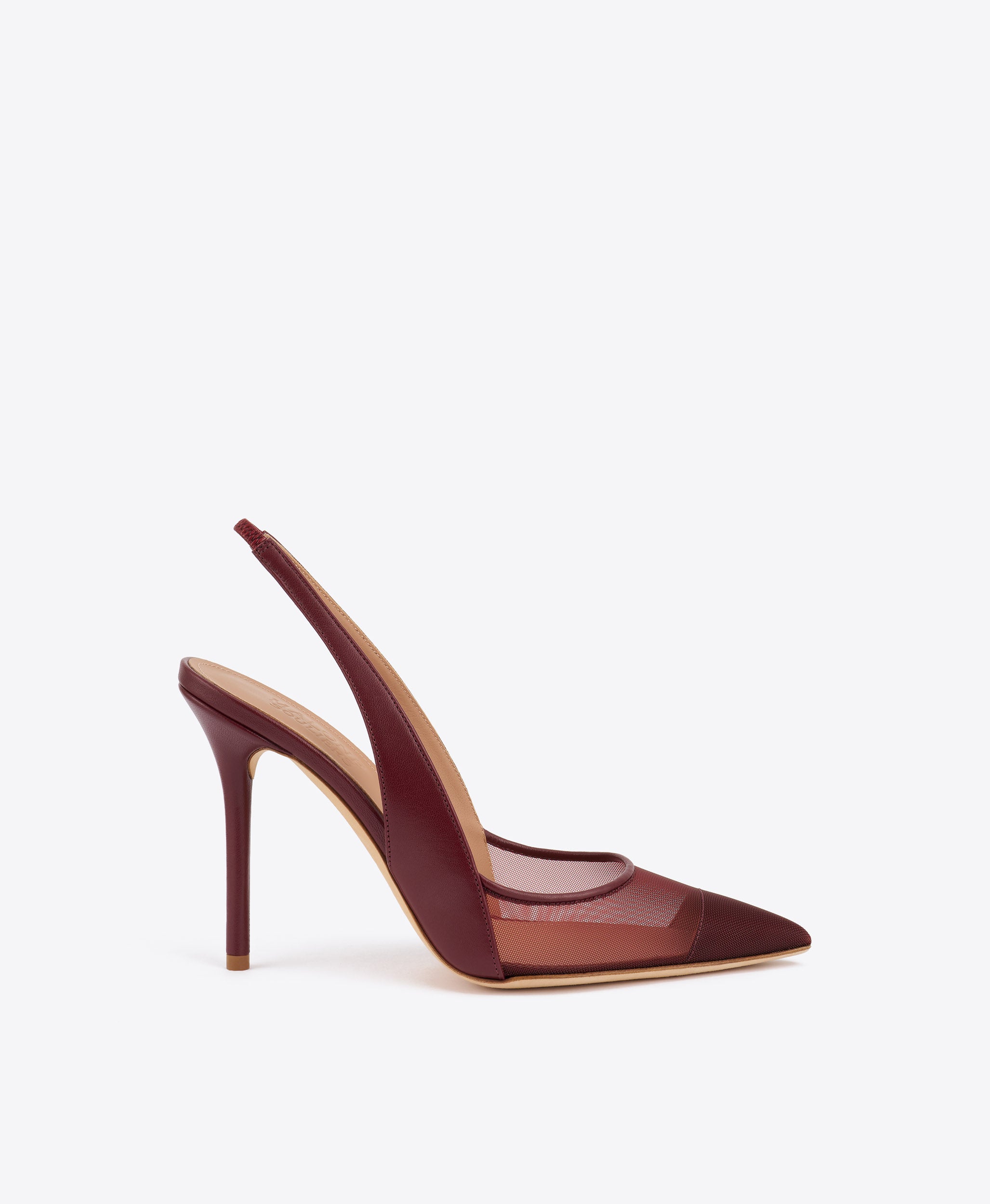 Malone Souliers Arc 100 Burgundy Leather Slingbacks