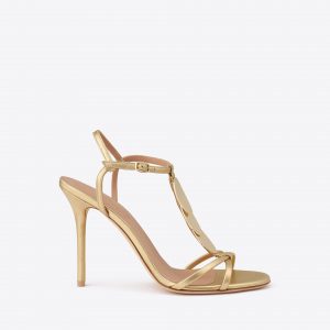 Malone Souliers Kali 100 Gold Leather Sandals