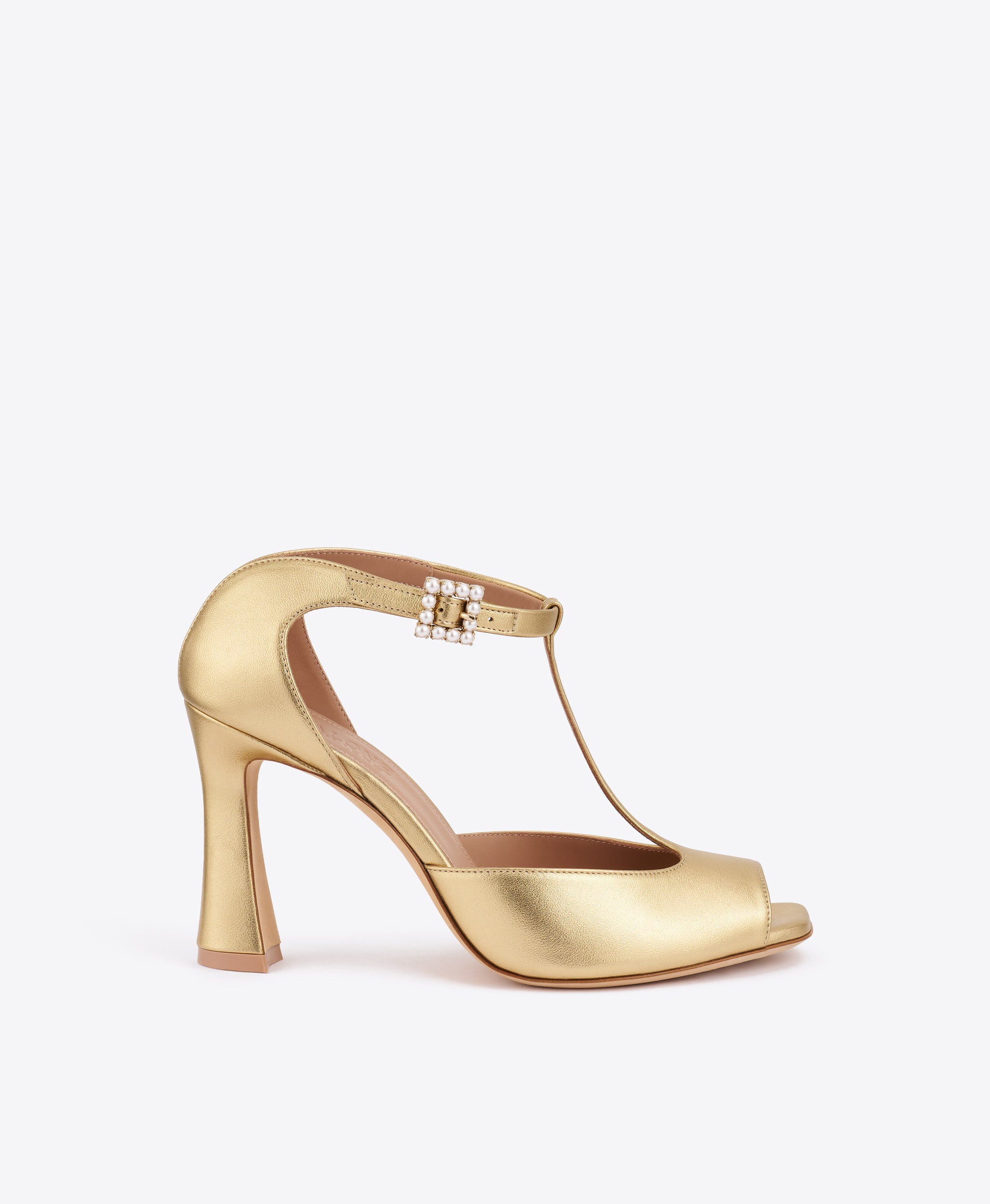 Malone Souliers Nomi 90 Gold Leather Sandals
