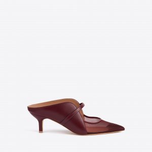 Malone Souliers Maureen Arc 45 Burgundy Leather Mules