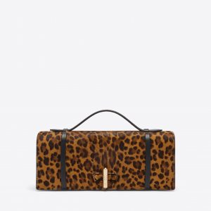 Malone Souliers May Leopard Calf Hair Clutch Bag