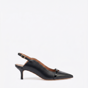 Malone Souliers Marion 45 Black Leather Slingbacks