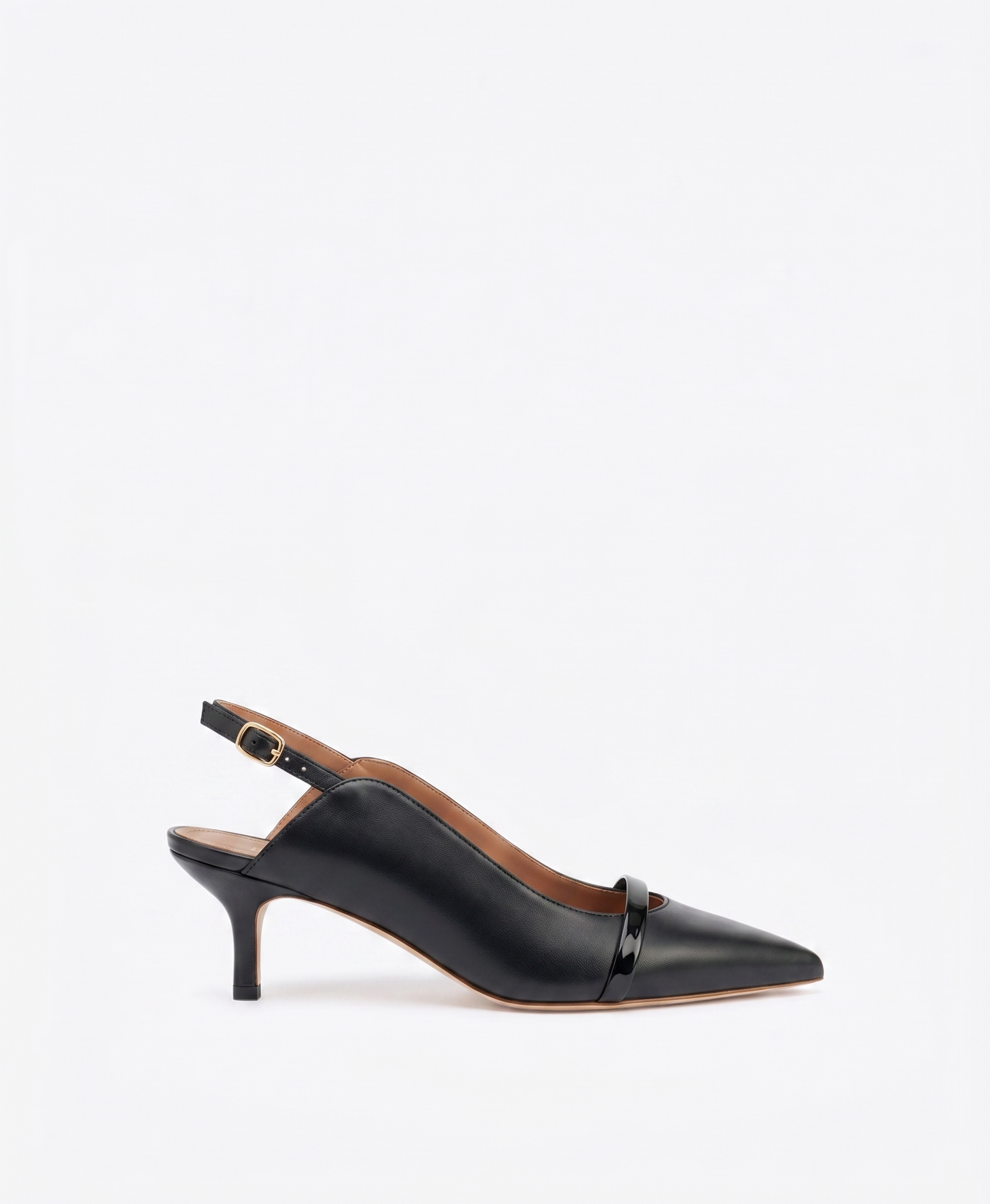 Malone Souliers Marion 45 Black Leather Slingbacks