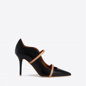 Malone Souliers Maureen 85 Black & Blush Leather Pumps