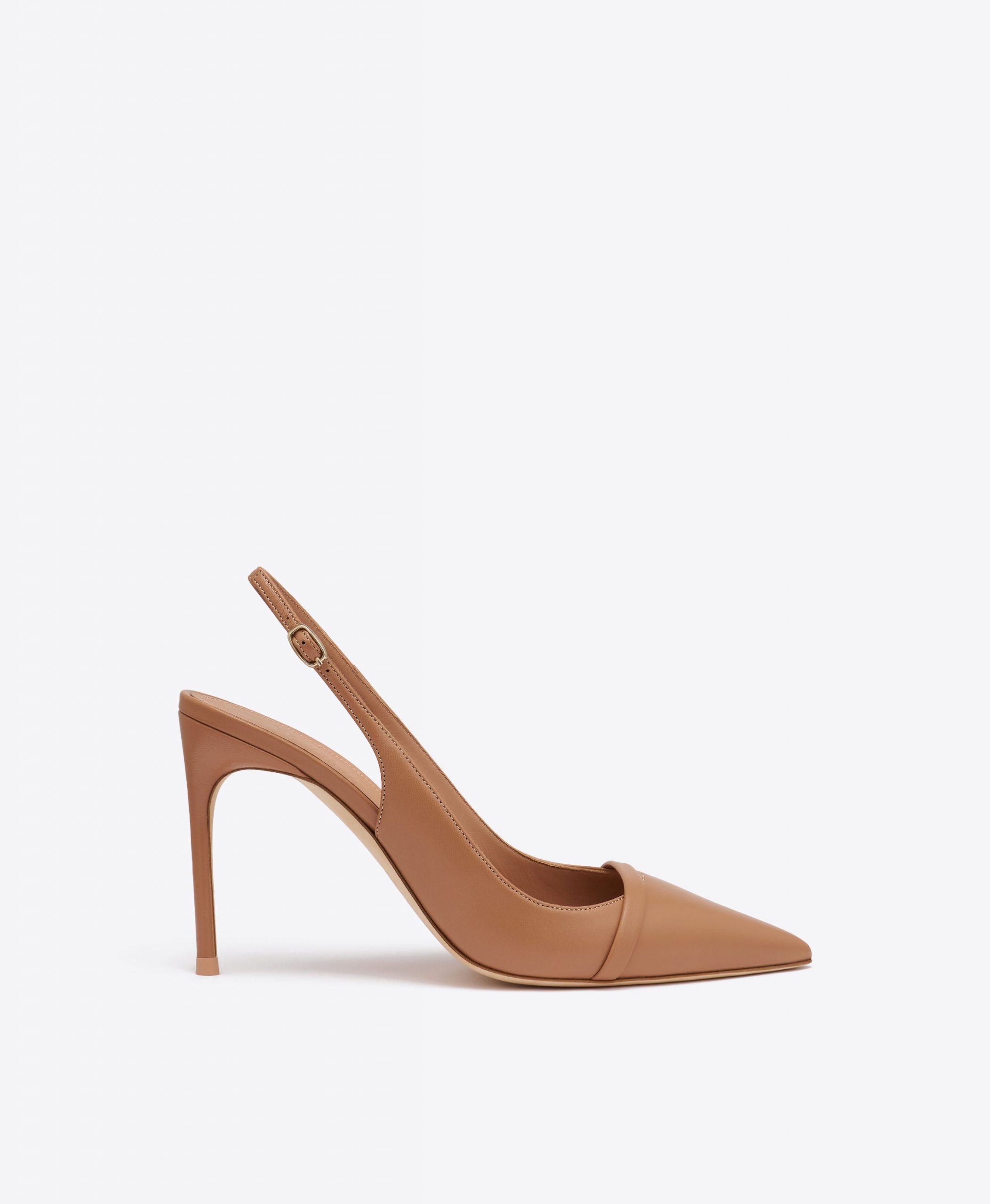 Malone Souliers Schiffer 90 Blush Leather Slingback Pumps