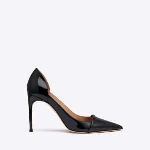 Malone Souliers Crawford 90 Black Patent Pumps