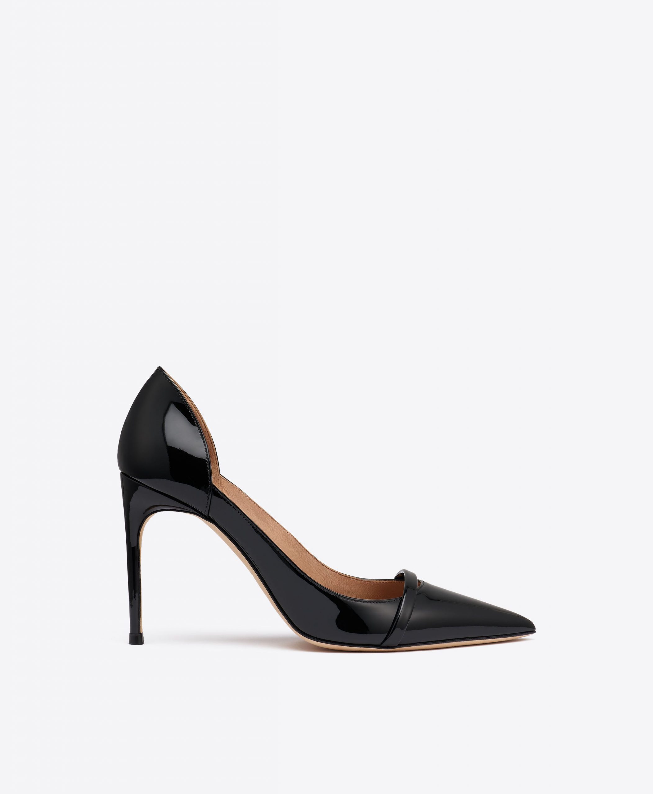 Malone Souliers Crawford 90 Black Patent Pumps