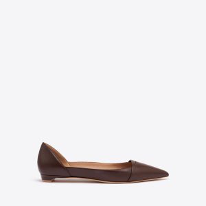Malone Souliers Crawford Dark Brown Leather Flat Pumps