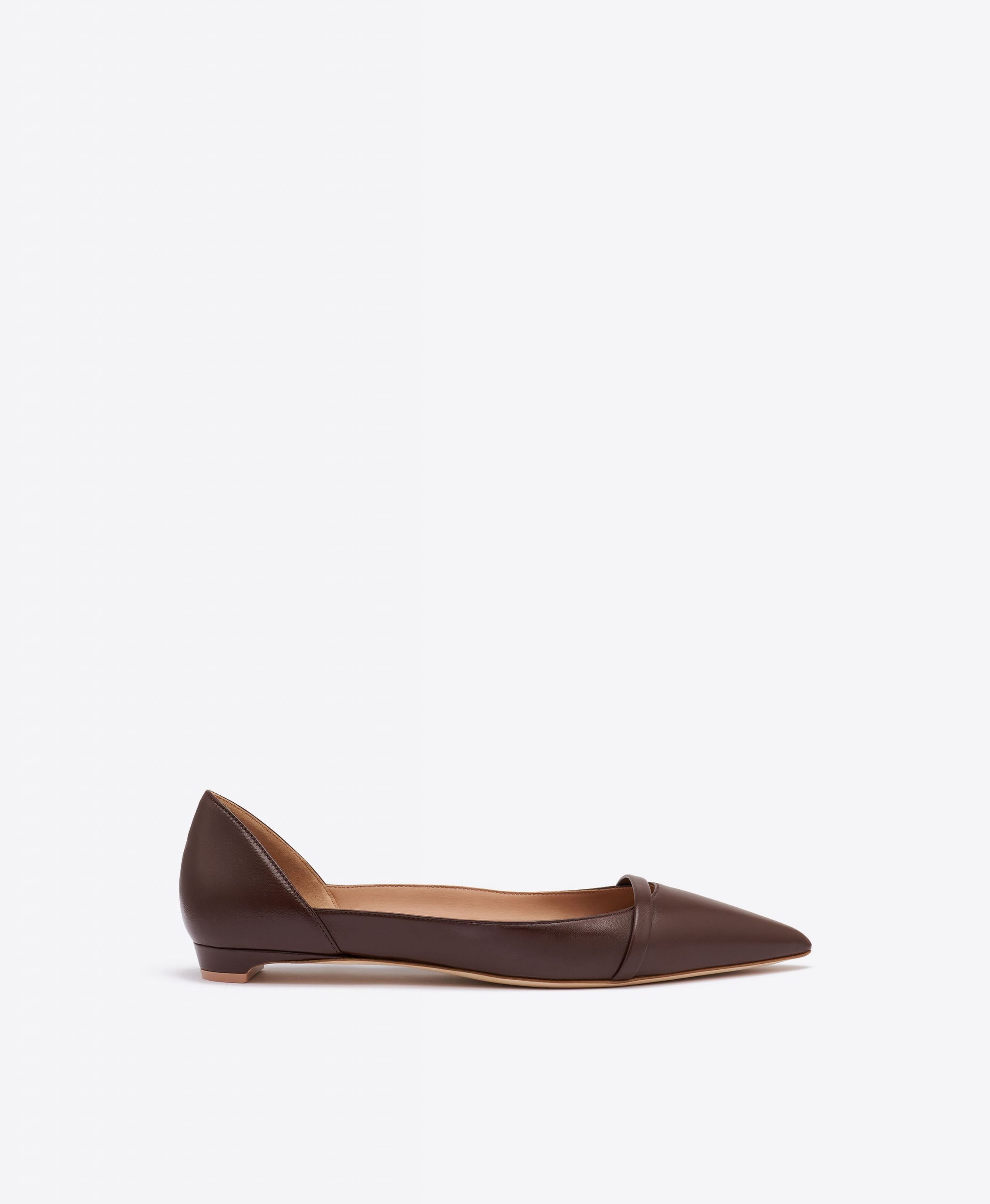 Malone Souliers Crawford Dark Brown Leather Flat Pumps