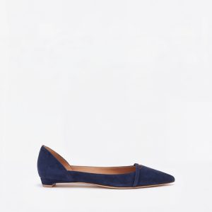 Malone Souliers Crawford Blue Suede Flat Pumps