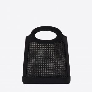 Malone Souliers Aura Black Sequin Mesh Mini Tote Bag