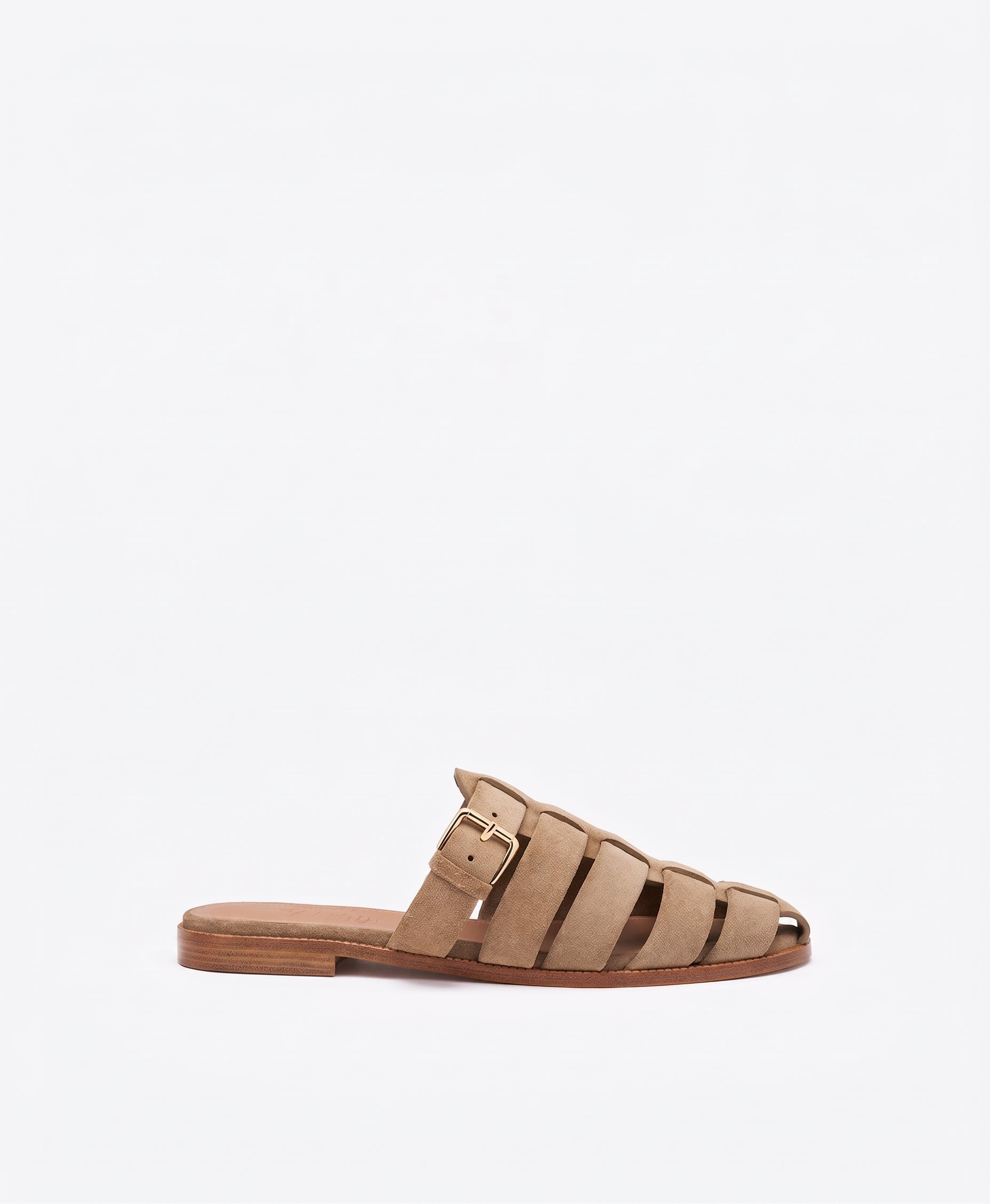 Malone Souliers Theresa Taupe Suede Flat Mules