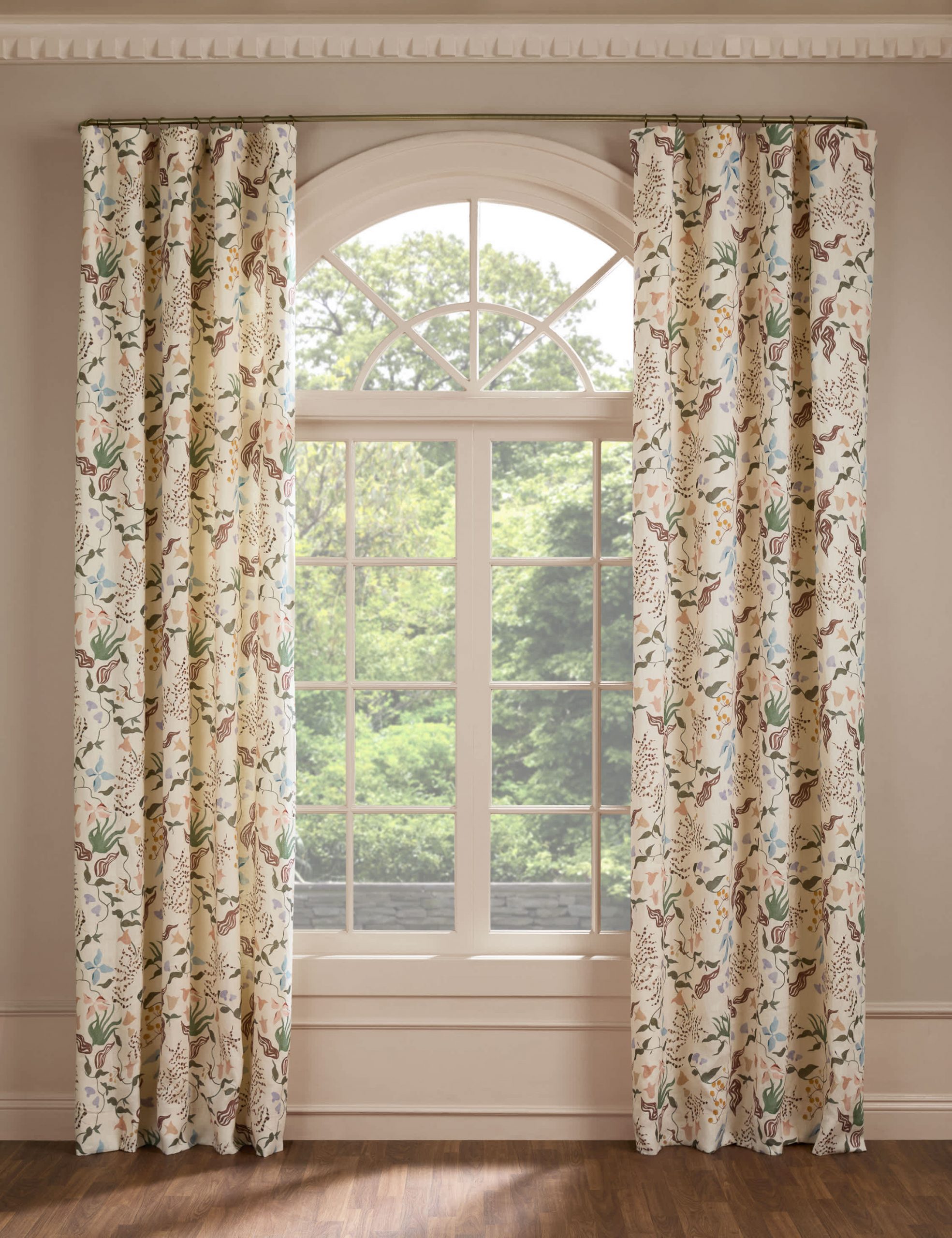 Lulu and Georgia Untamed Garden Linen Curtain Panel by Sarah Sherman Samuel