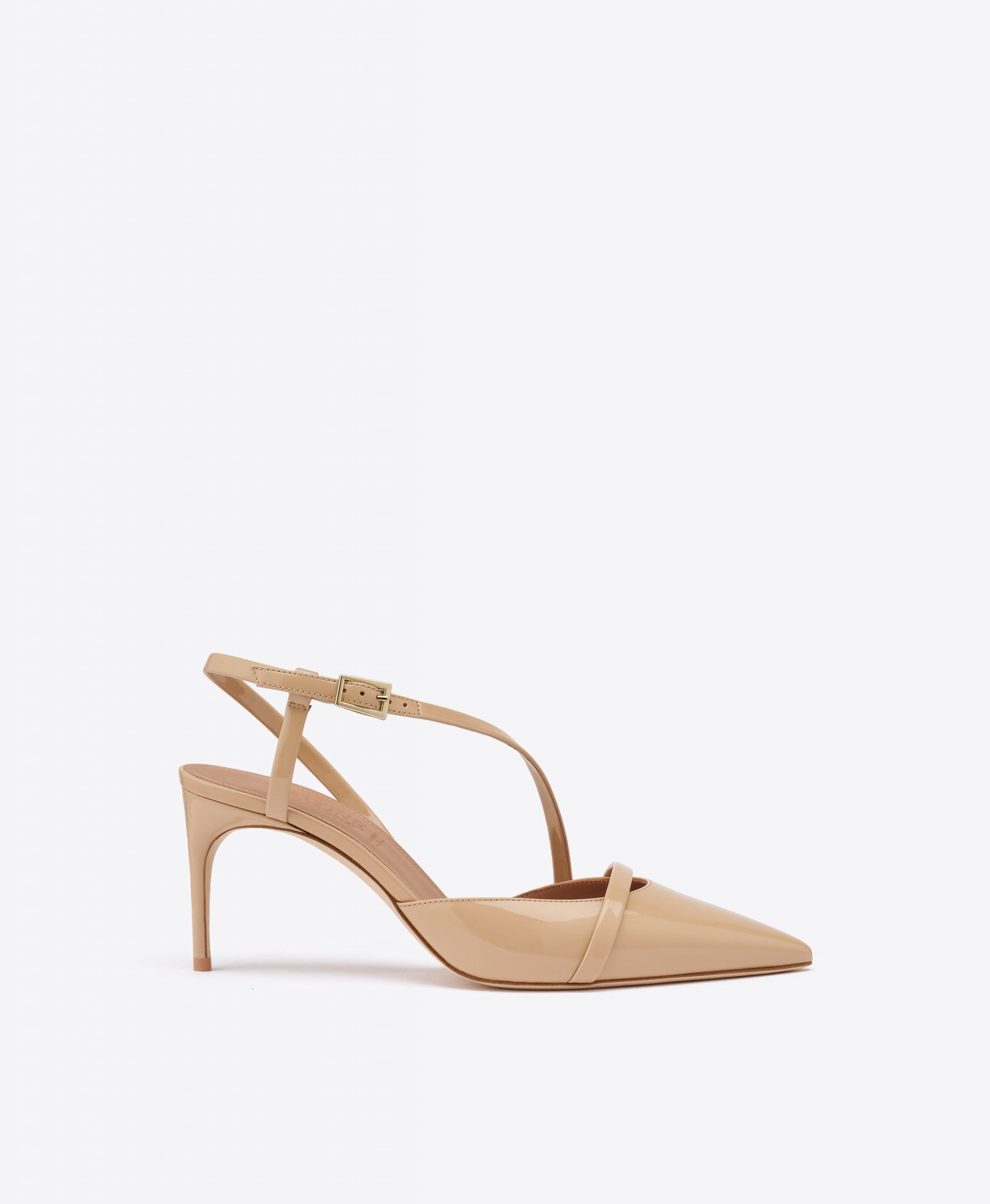 Malone Souliers Valeria 70 Buff Patent Slingbacks