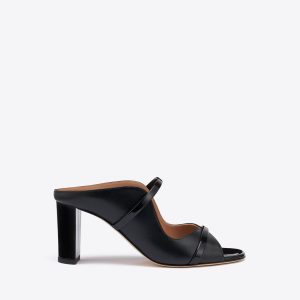 Malone Souliers Norah 70 Black Leather Block Heel Sandals