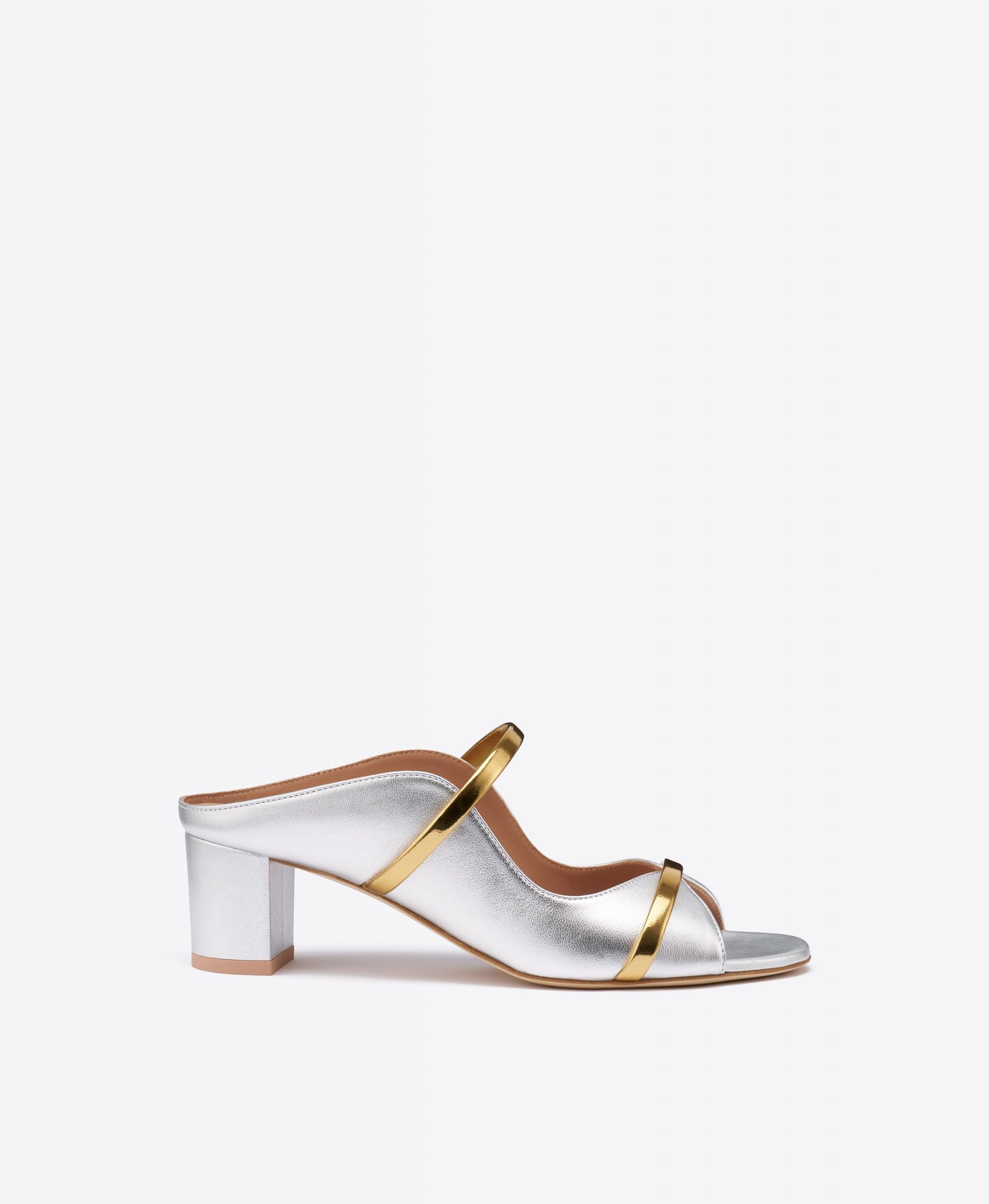 Malone Souliers Norah 45 Silver & Gold Leather Sandals