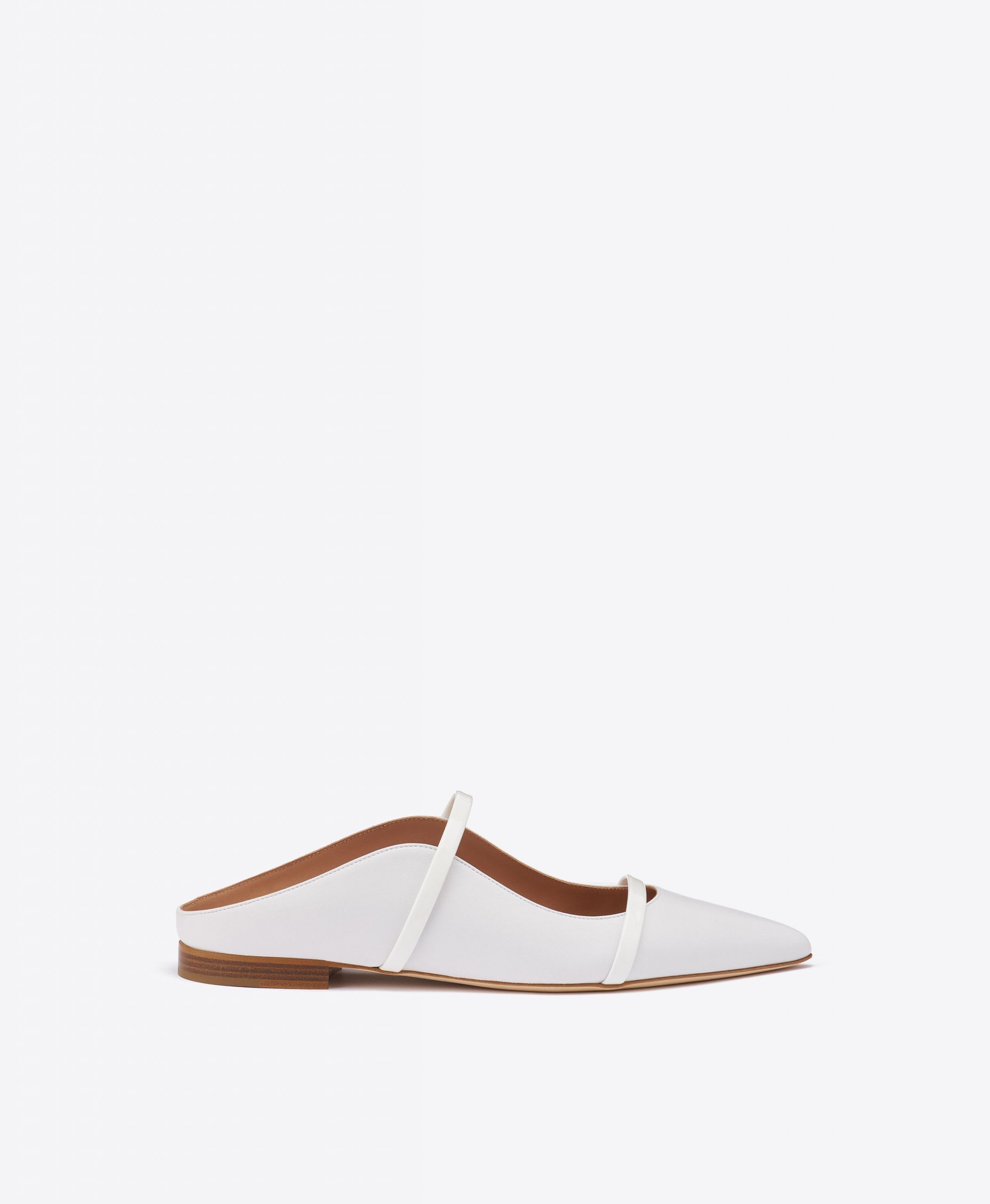 Malone Souliers Maureen White Leather Flat Mules
