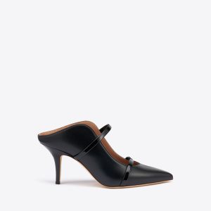 Malone Souliers Maureen 70 Black Leather Heeled Mules