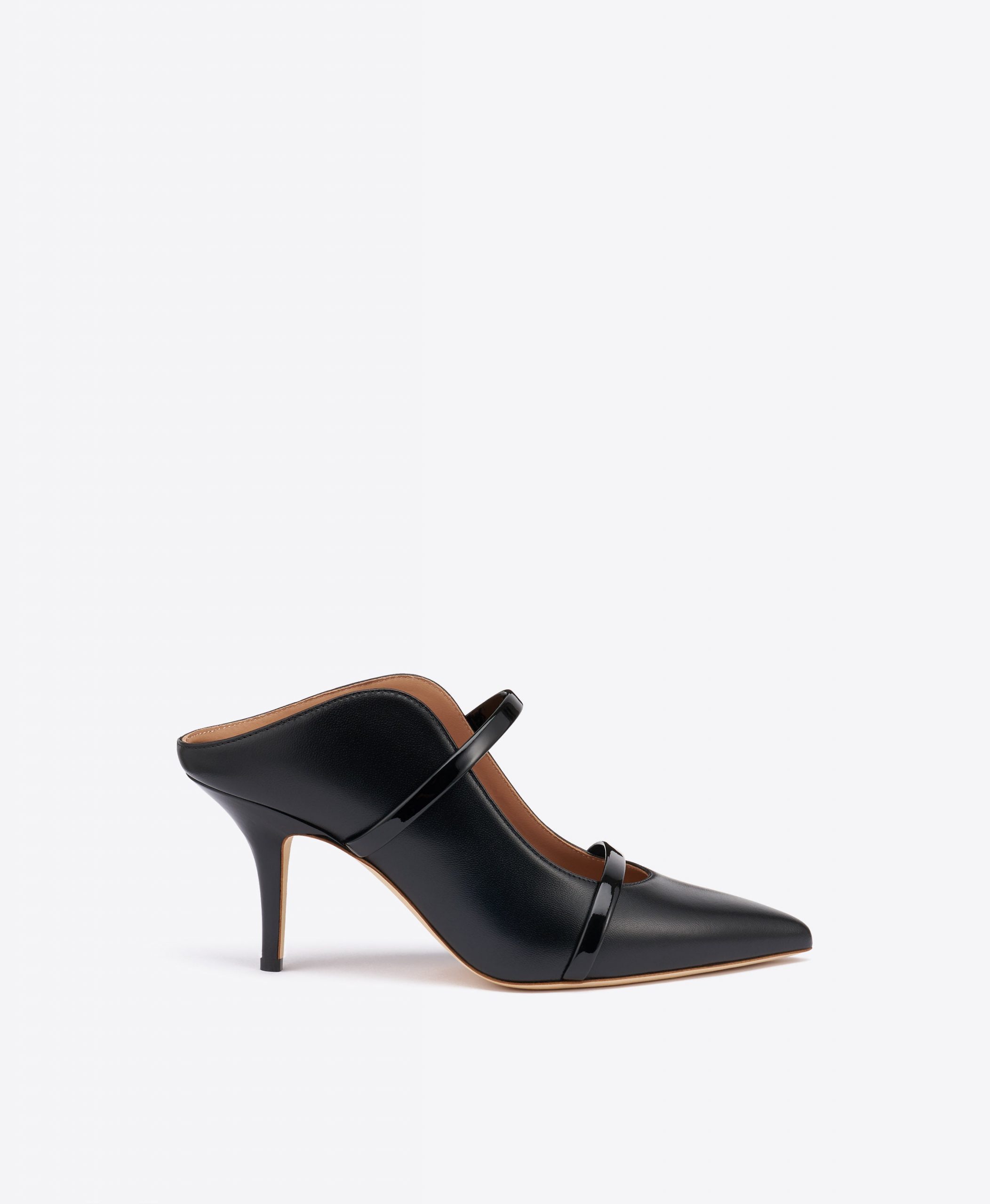 Malone Souliers Maureen 70 Black Leather Heeled Mules