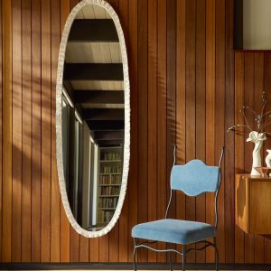 Lulu and Georgia Pleated Oval Full Length Mirror by Sarah Sherman Samuel