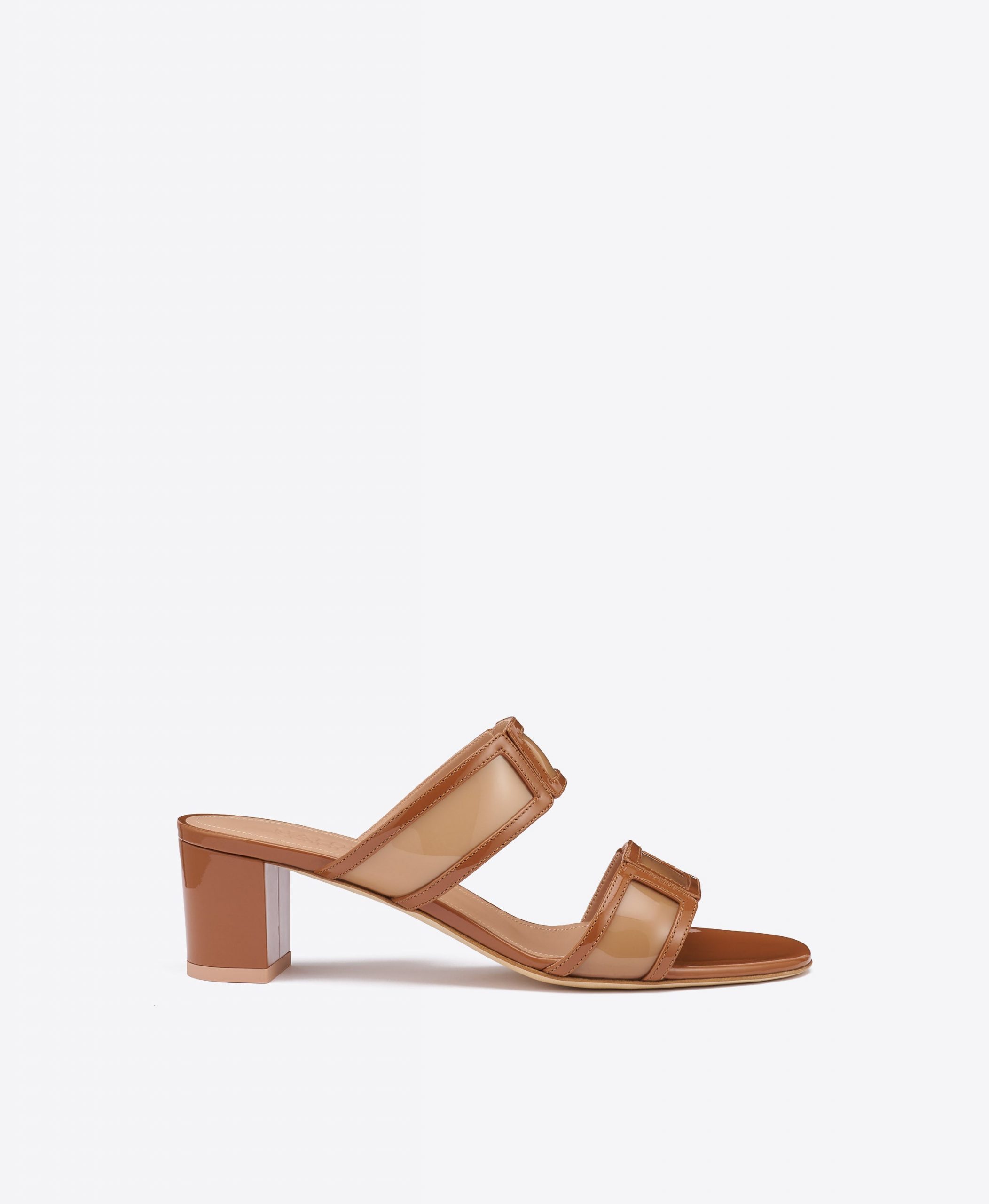 Malone Souliers Loulou 45 Brown Patent Leather PVC Sandals